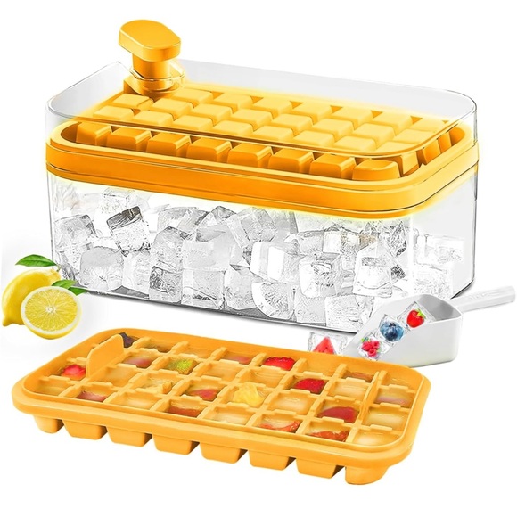 Ice Cube Tray with Lid and Bin,64 pcs Ice Cubes Molds for Freezer,Easy Release - Picture 1 of 5